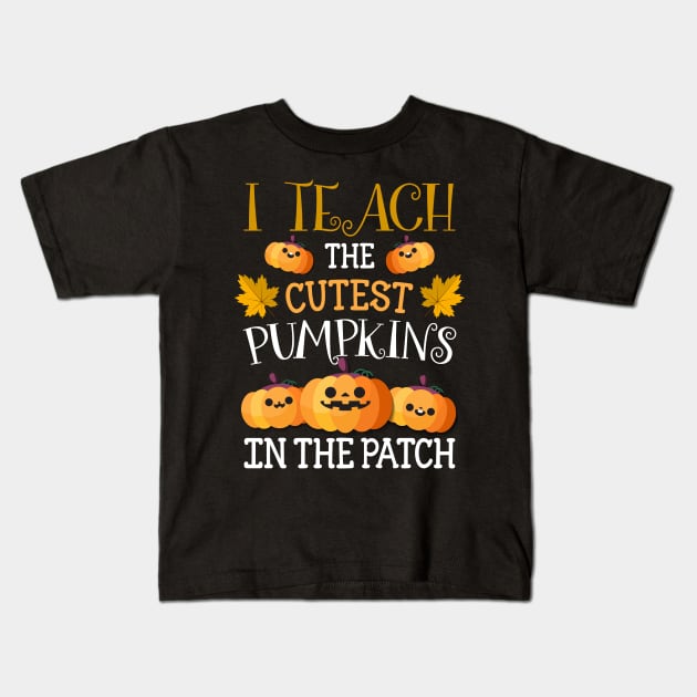 Halloween Shirt Pre-K Teacher Tshirt Cutest Pumpkins Gift Kids T-Shirt by foxmqpo
